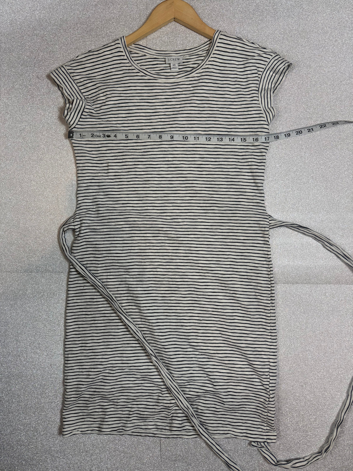 J. Crew 100% Cotton XS White and Black Striped Mini Dress