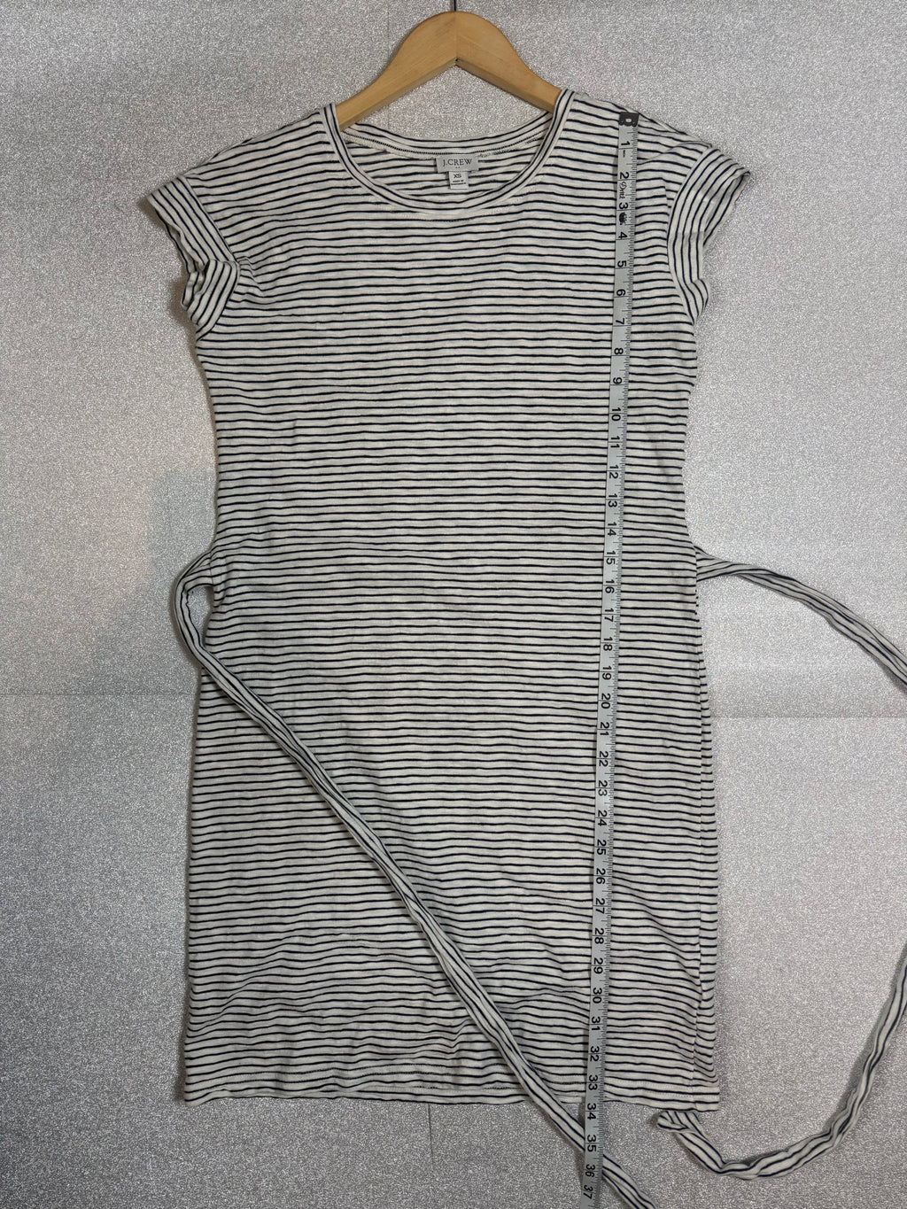 J. Crew 100% Cotton XS White and Black Striped Mini Dress