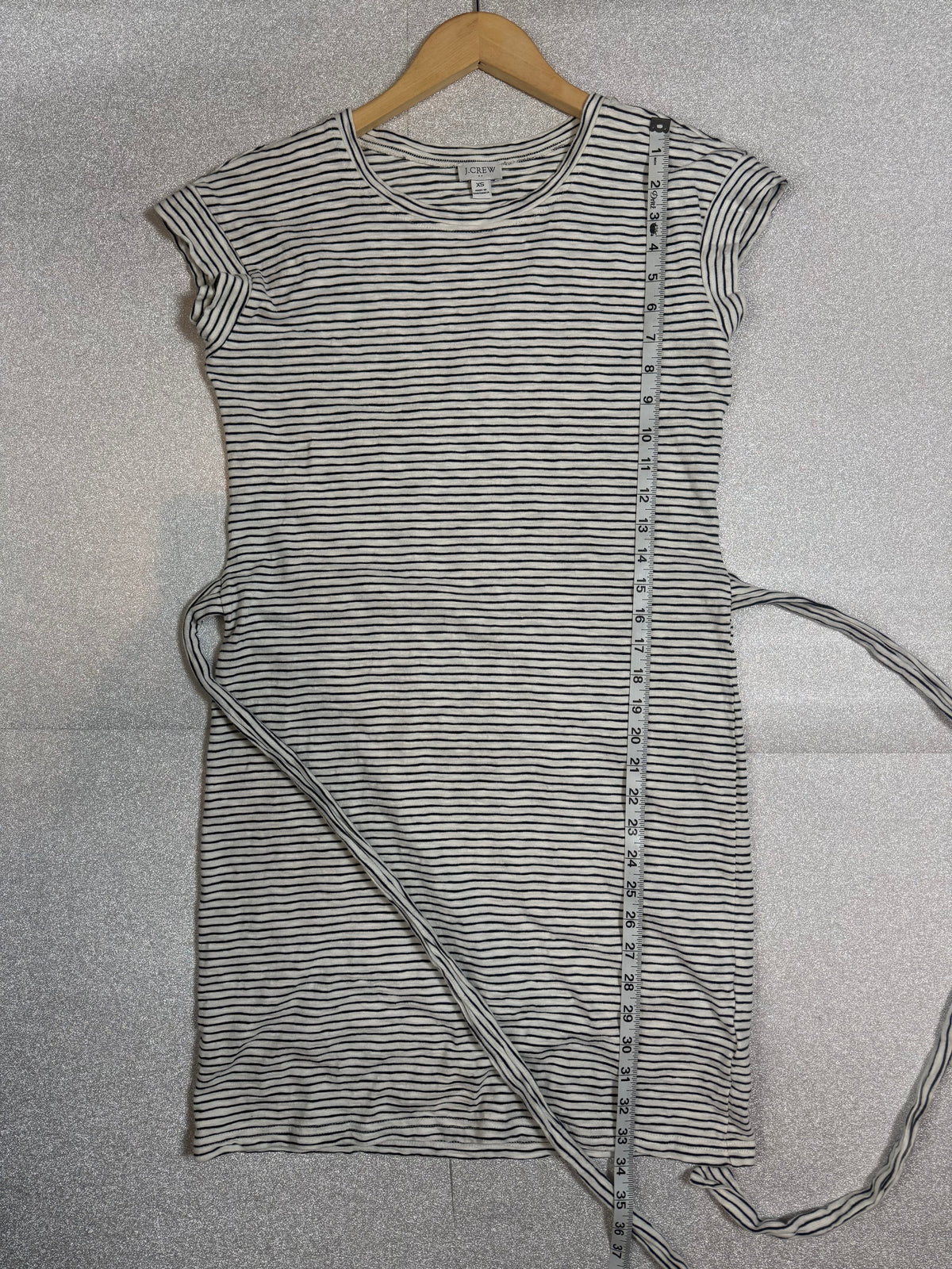 J. Crew 100% Cotton XS White and Black Striped Mini Dress