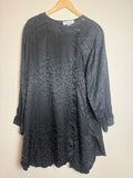 Argenti 100% Silk 2X Black Snake Print Tunic/Mini Dress
