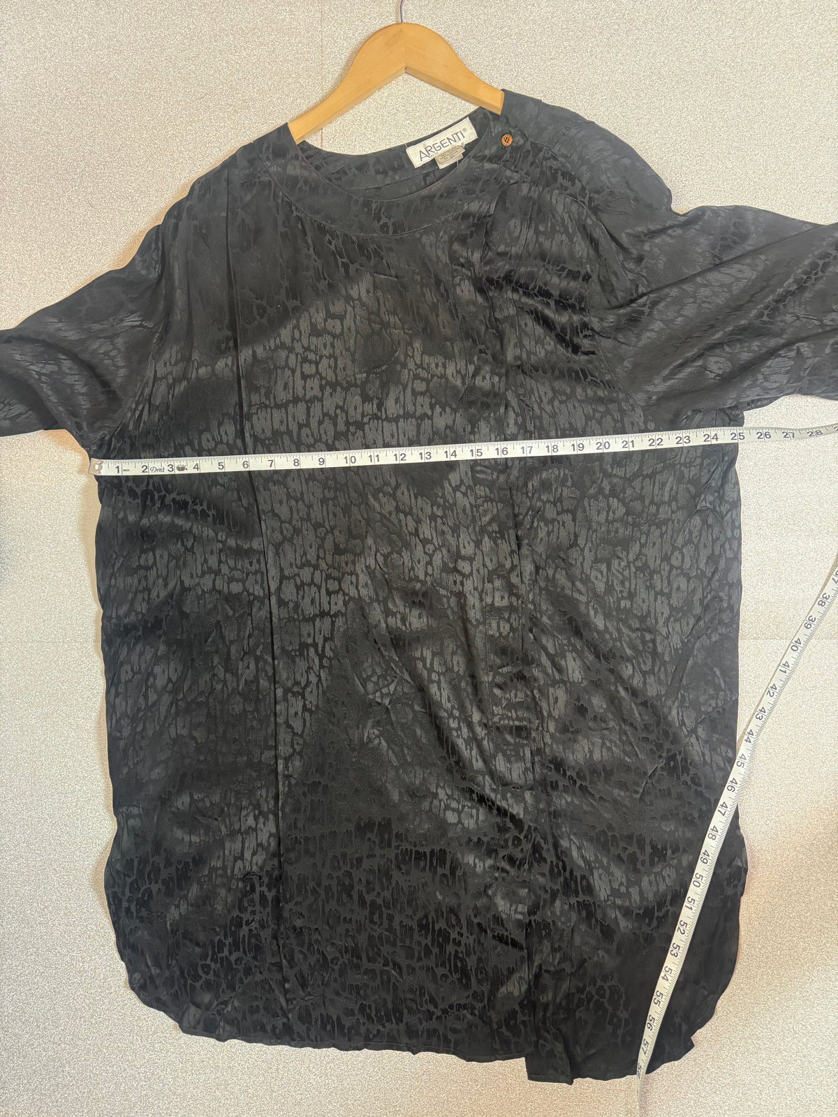 Argenti 100% Silk 2X Black Snake Print Tunic/Mini Dress