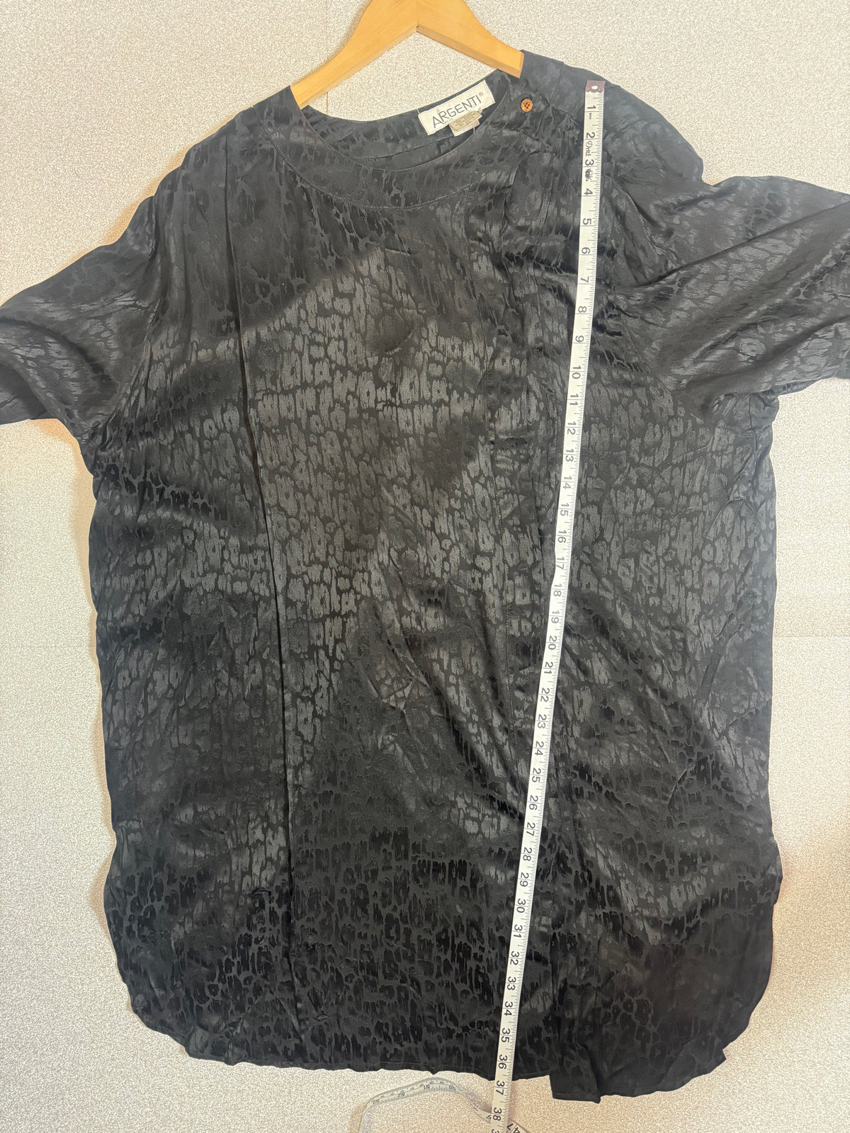 Argenti 100% Silk 2X Black Snake Print Tunic/Mini Dress