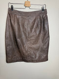 Global Identity 100% Leather Size 13/14 Distressed Brown Pencil Skirt