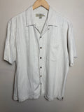 Tommy Bahama 100% Silk M White Collared Button Down