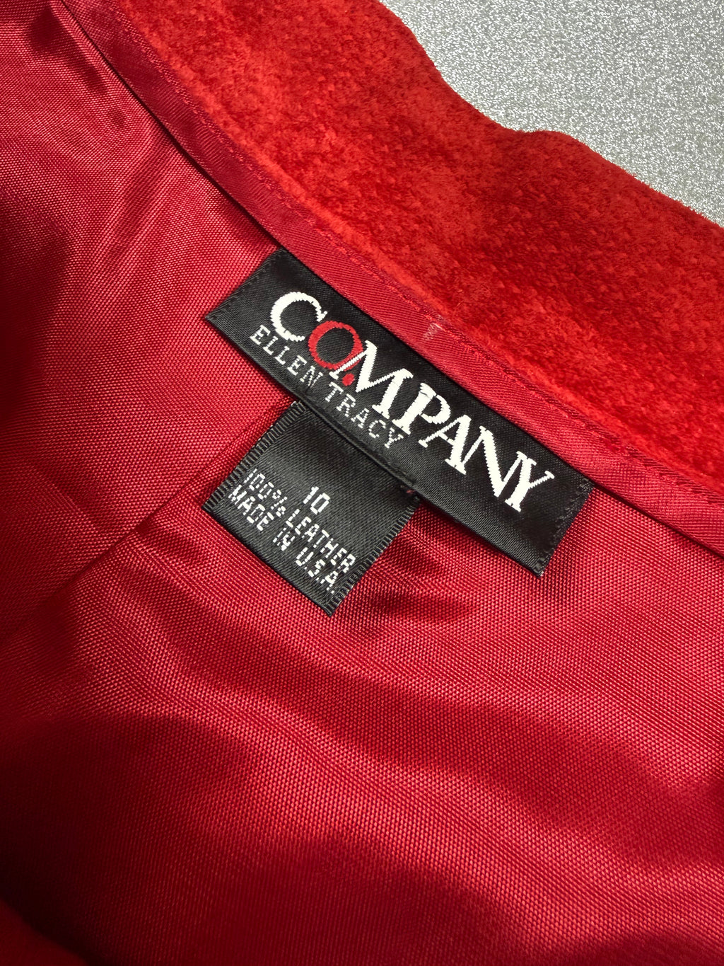Ellen Tracy 100% Leather Size 10 Red Suede Straight Leg Pants