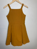 Copper Key 99% Cotton 1% Elastane XL Mustard Spaghetti Strap Mini Dress