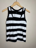 Dip 100% Cotton XS Black and White Striped Tank Top