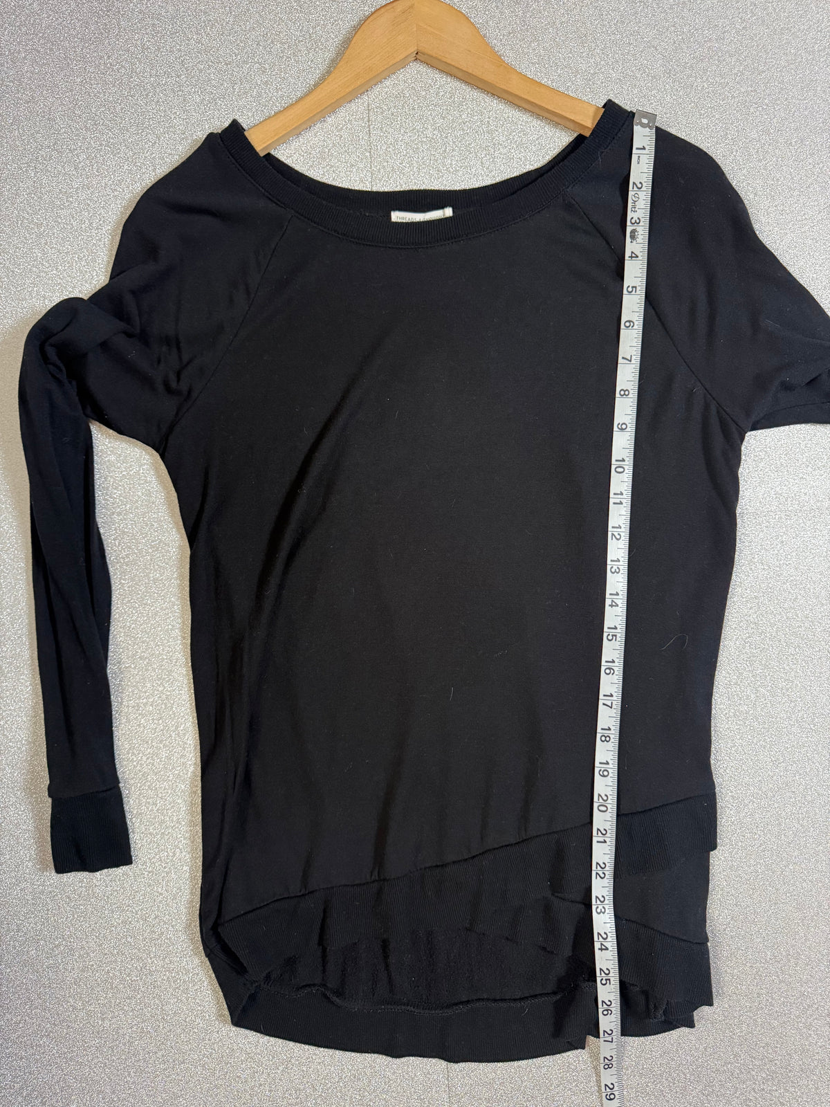Threads 4 Thought 95% Lenzing Modal 5% Spandex Black Sweatshirt Long Sleeve Shirt