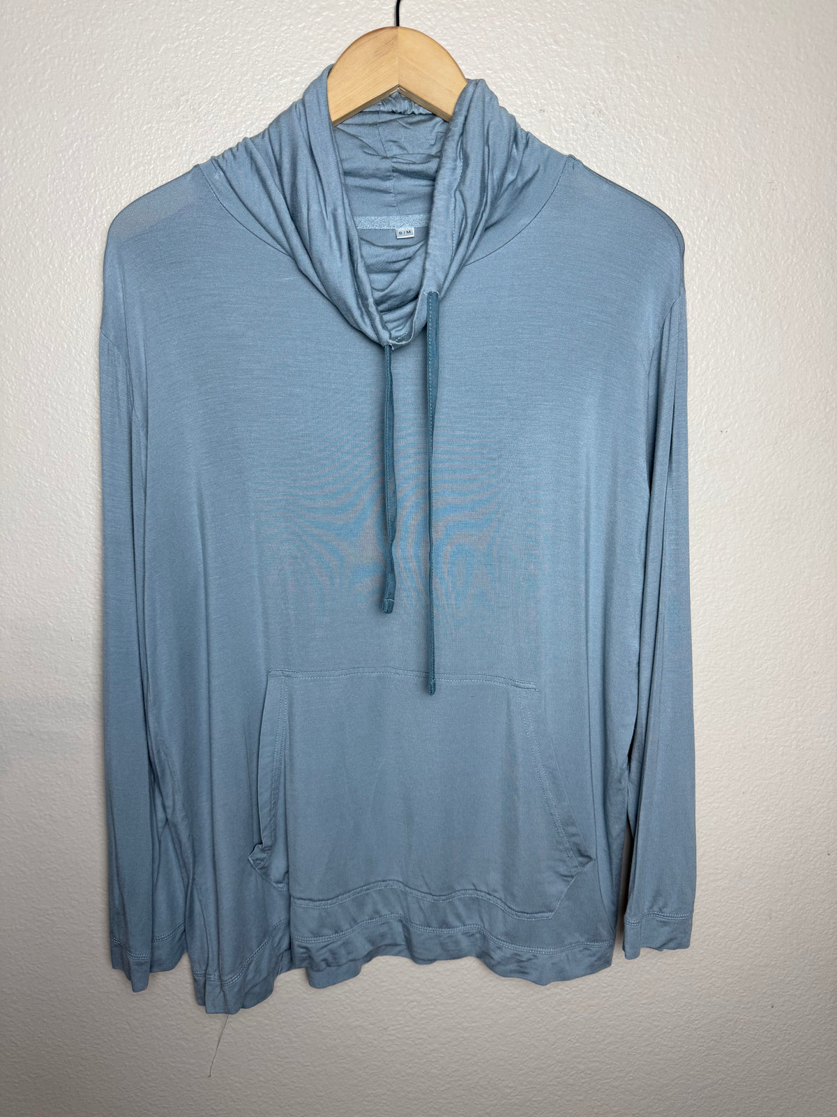 Emirates 95% Modal 5% Elastane S/M Dusty Blue Long Sleeve Cowl Neck