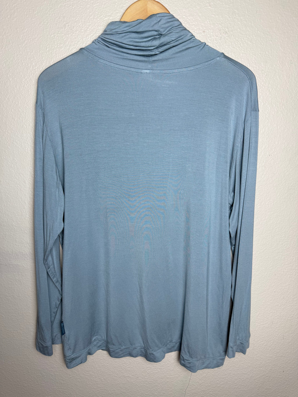 Emirates 95% Modal 5% Elastane S/M Dusty Blue Long Sleeve Cowl Neck