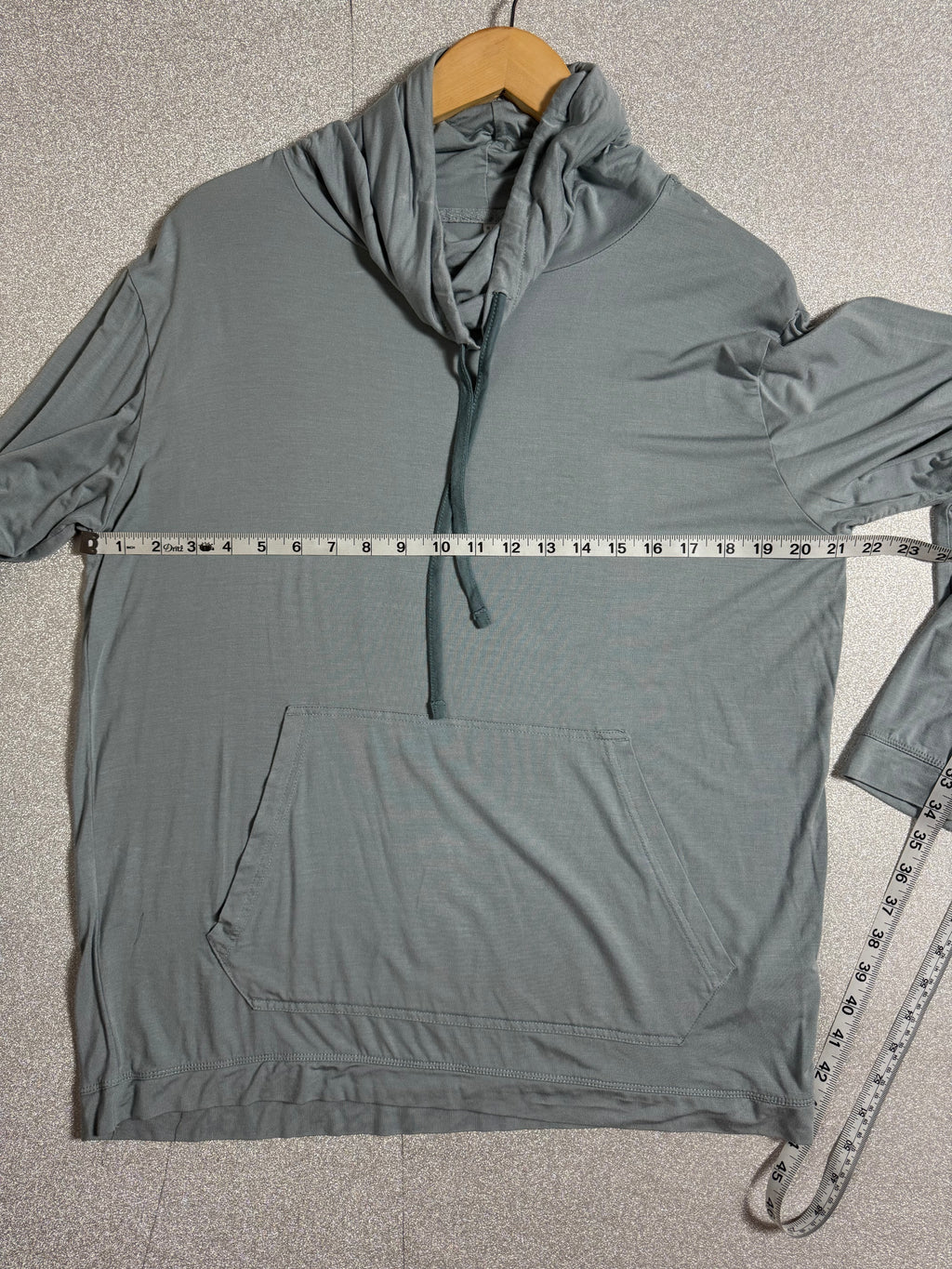 Emirates 95% Modal 5% Elastane S/M Dusty Blue Long Sleeve Cowl Neck
