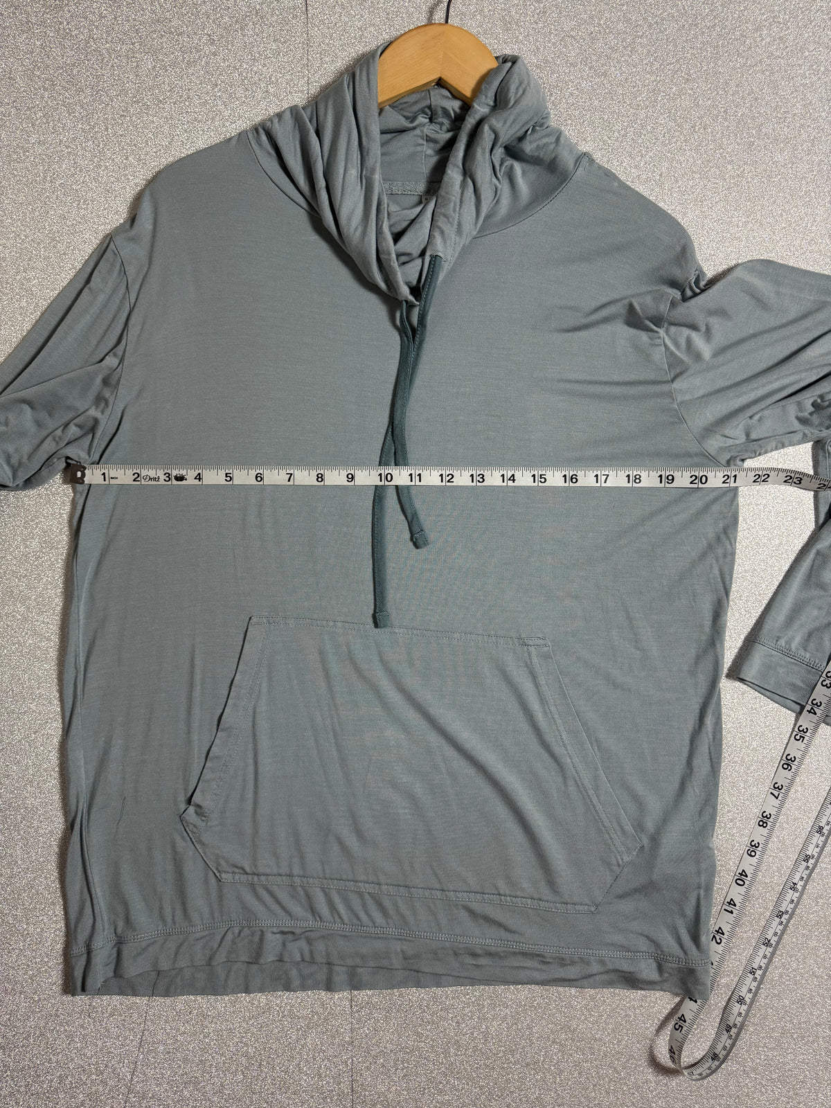 Emirates 95% Modal 5% Elastane S/M Dusty Blue Long Sleeve Cowl Neck