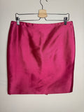Anne Klein 66% Wool 34% Silk Size 10 Fuchsia Pencil Skirt