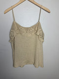 Ralph Lauren 54% Silk 46% Cotton XL Beige Hand Knit Off-Shoulder Tank Top