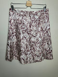 Merona 100% Silk Size 10 Cream and Maroon A-Line Skirt